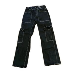 Vintage Hot Topic Aphrodite Pants Women 30x32 Black Cargo Wide Leg Y2K 90s 😳🔥